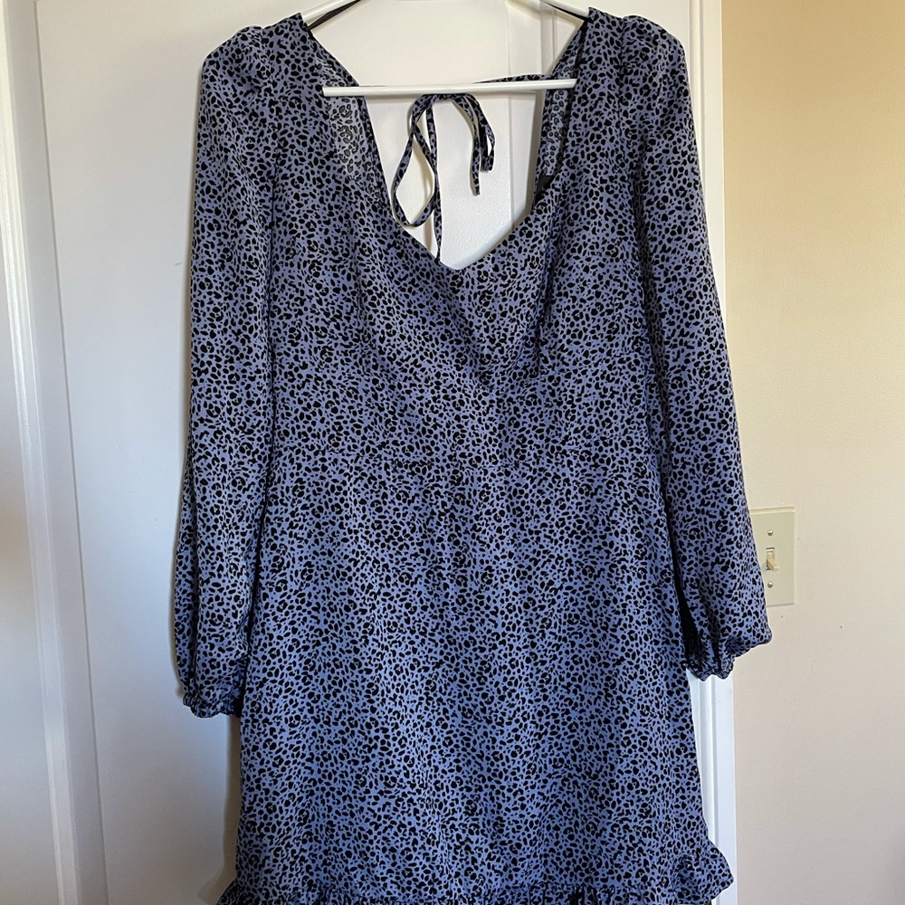 Blue animal print dress